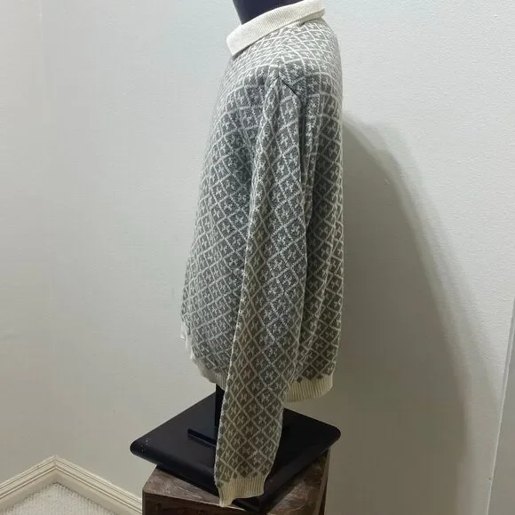 L.L. Bean Men's Pullover Collared SweaterDiamond Pattern Size X Large - Picture 5 of 10